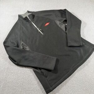 Dow Chemical Womens Medium 1/4 Zip Pullover‎ Black Polyester Sweater Long Sleeve